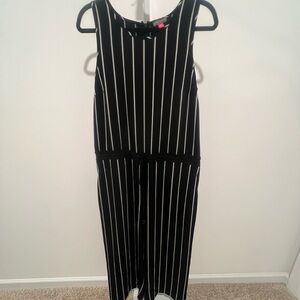 Vince Camuto Black and White Striped Jumpsuit